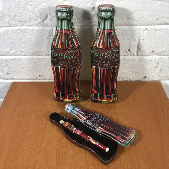 Lot 44: Coca Cola Tins & Pen