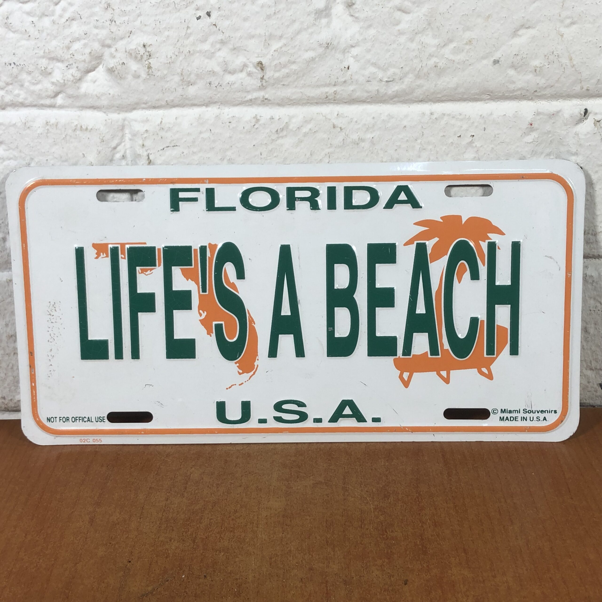 'Life's A Beach' Florida Number Plate Style Sign (Made in USA)