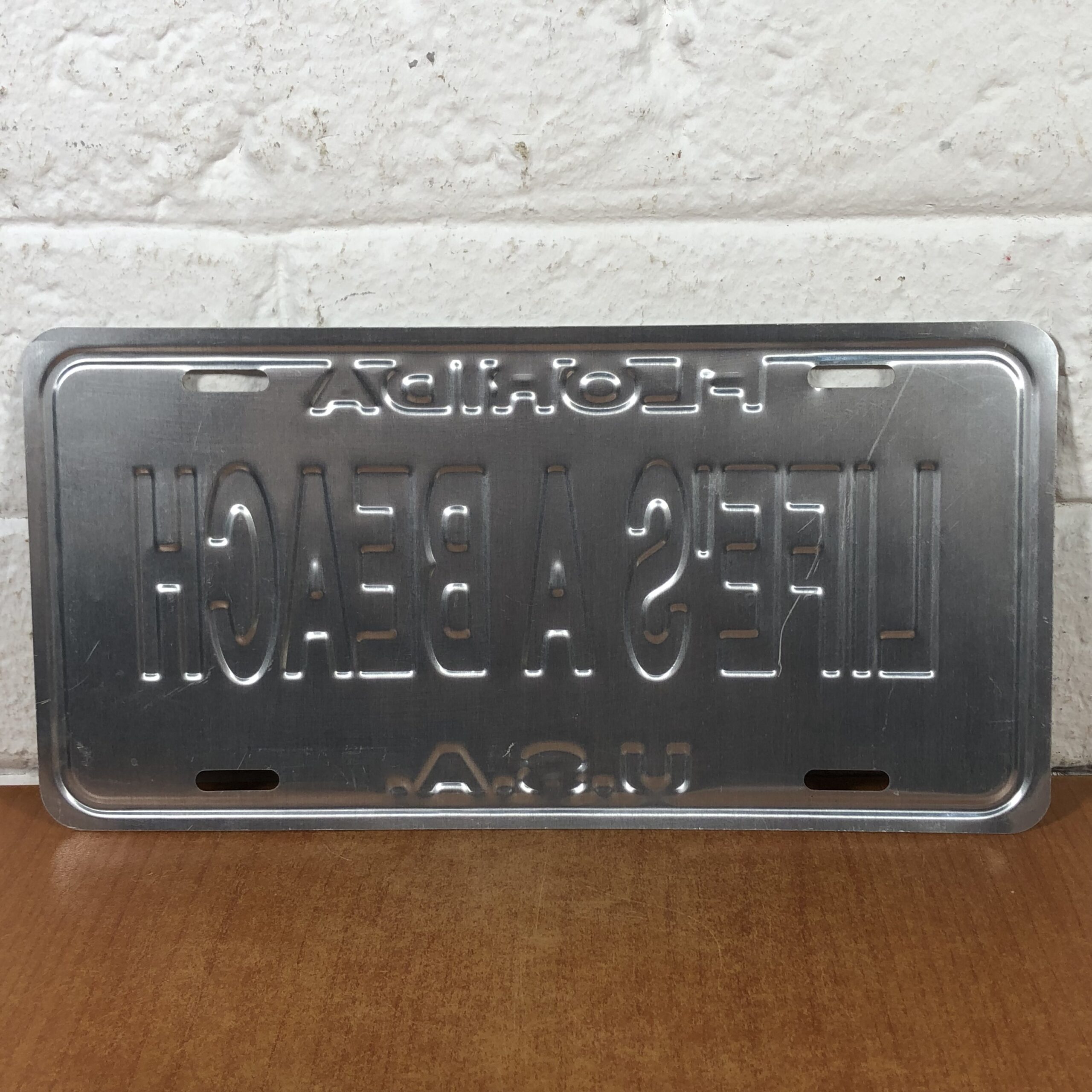 'Life's A Beach' Florida Number Plate Style Sign (Made in USA) - Image 6