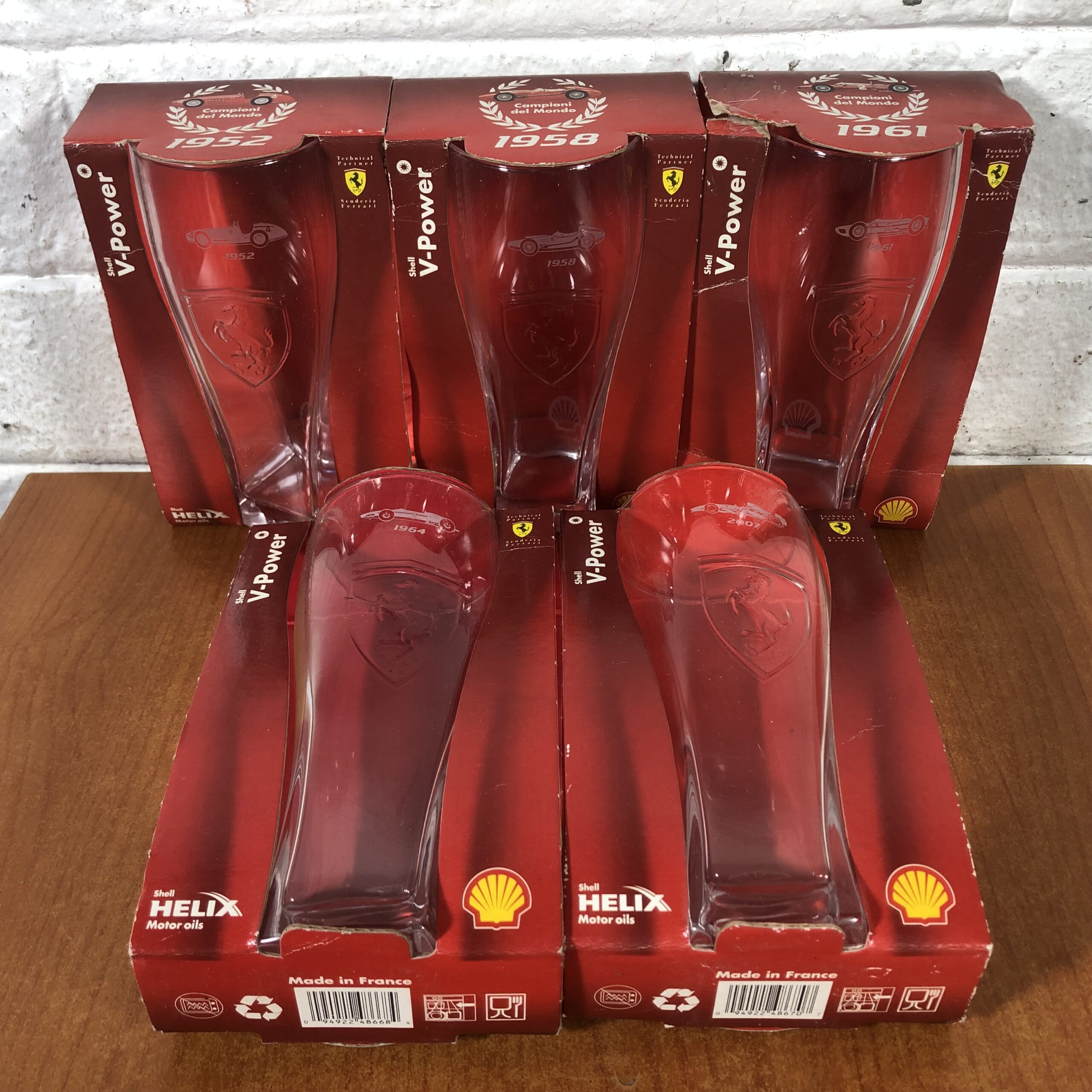 Set of Ferrari Glasses (Made in France) ~ Official Licensed Product