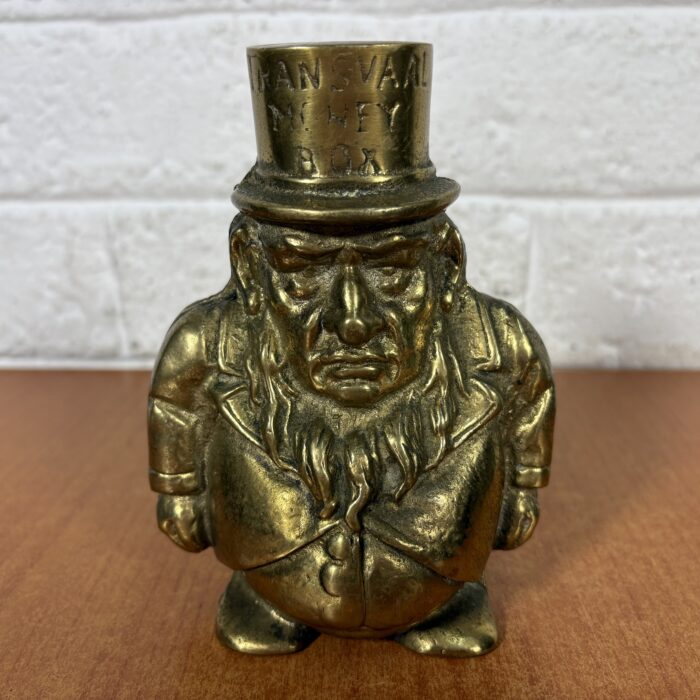 Lot 93: Antique 1900s Brass Transvaal Paul Kruger Money Bank (Boer War Era) ~ Made in England