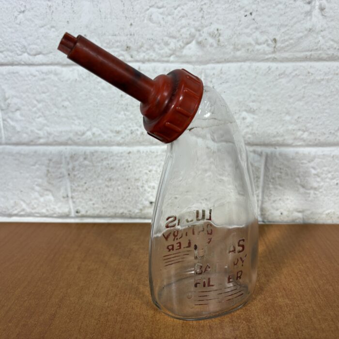 Lot 43: Vintage 1950s Lucas Battery Filler Glass Bottle (Made in England)