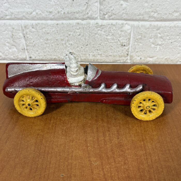 Lot 58: Vintage Hubley 1930s Cast Iron Michelin Man Racing Car Model - Image 6