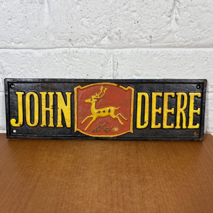 Lot 92: Vintage Cast Iron John Deere Sign