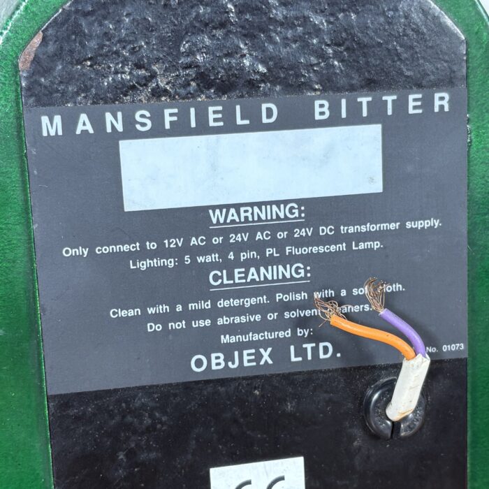 Lot 79: Vintage Mansfield Bitter Ale Light-Up Porcelain Draught Machine Sign - Image 9