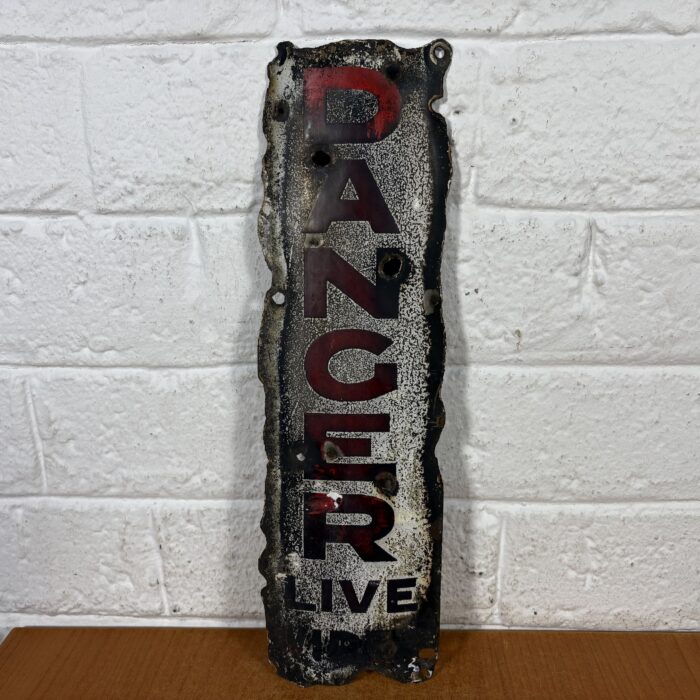 Lot 80: Vintage 'Danger Live Wire' Sign