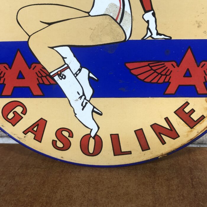 Vintage Enamel Aviation Gasoline Sign - Image 7