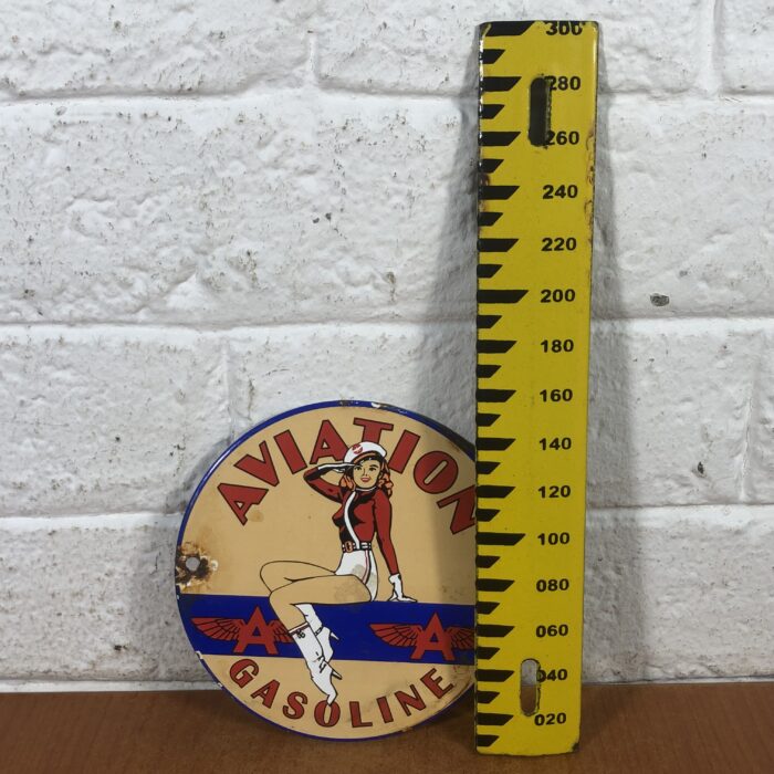 Vintage Enamel Aviation Gasoline Sign - Image 10