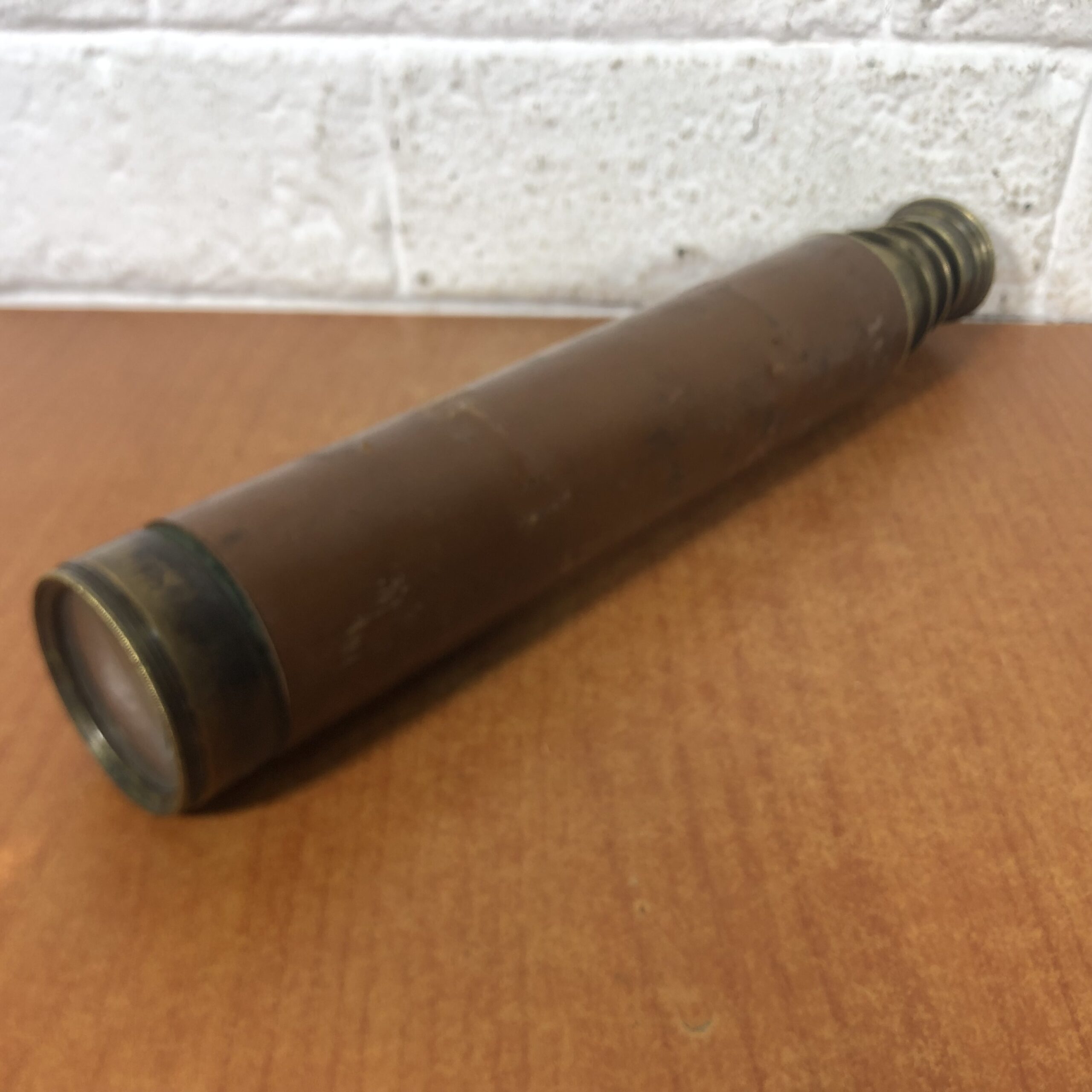 Vintage Extendable Leather & Brass Extendable Telescope - Image 2