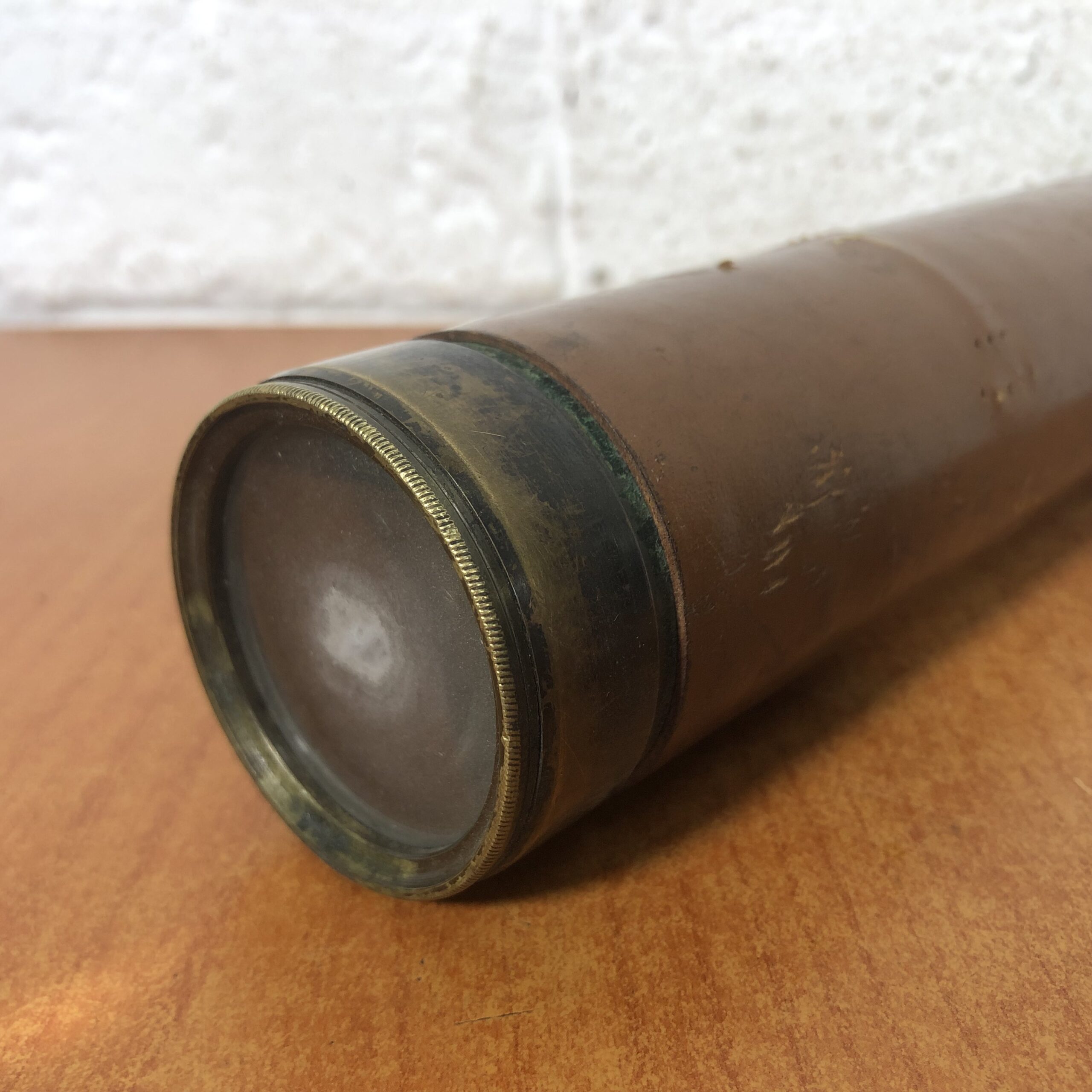 Vintage Extendable Leather & Brass Extendable Telescope - Image 3