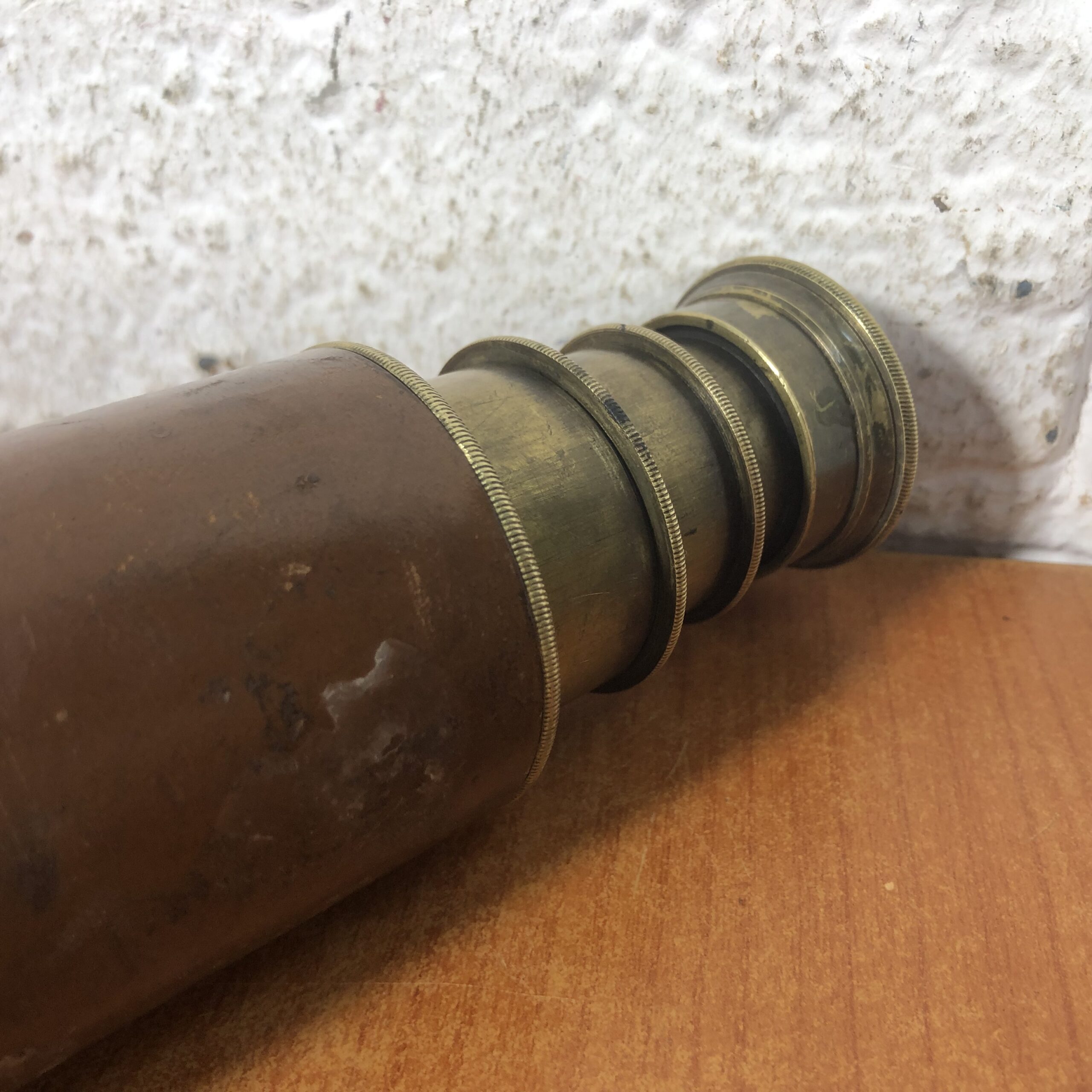 Vintage Extendable Leather & Brass Extendable Telescope - Image 5