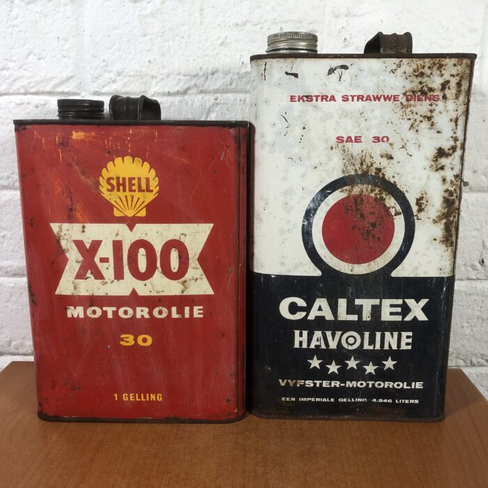 Vintage Shell & Caltex Oil Containers (One Gallon)