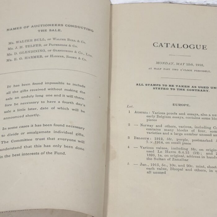 Antique 1916 Auction Catalogue of Postage Stamps - Image 4