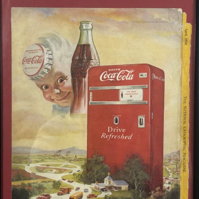 RARE Framed Vintage 1950s National Geographic Coca Cola Advertisement - Image 2