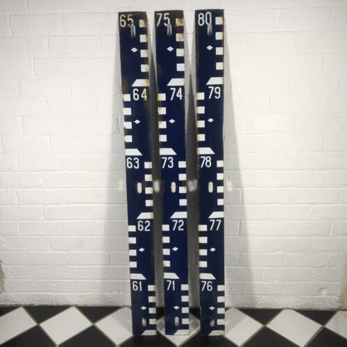 3 Vintage Water-Level Enamel Signs