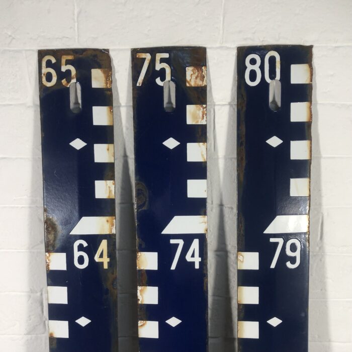 3 Vintage Water-Level Enamel Signs - Image 2