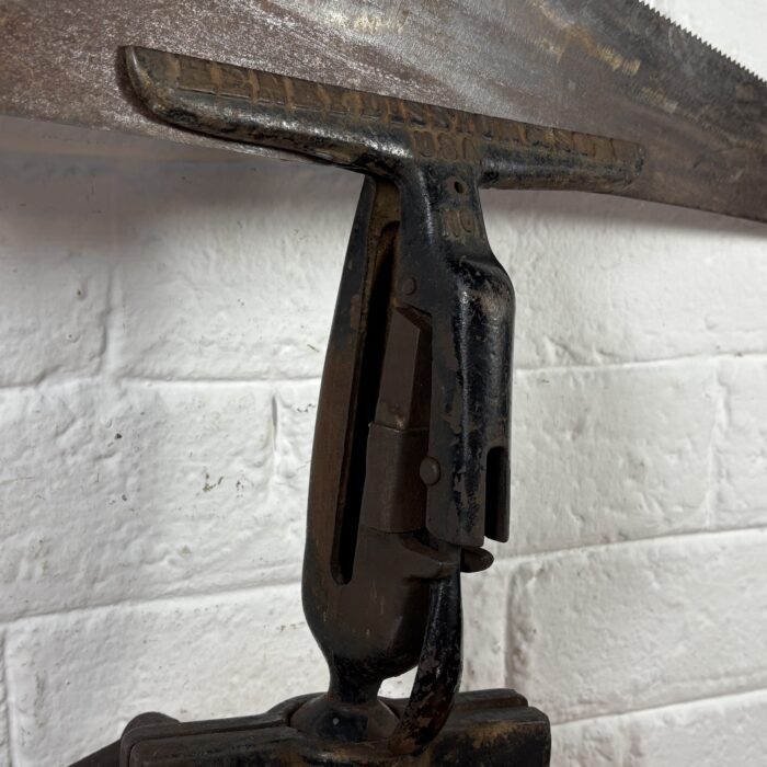 Vintage Henry Disston & Sons USA No.1 Saw Clamp with Saw - Image 4