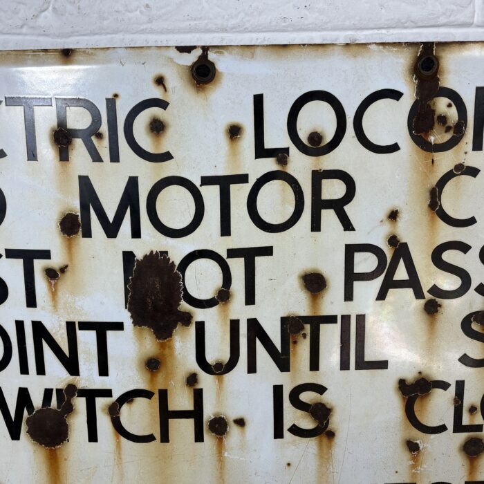 Large Vintage Locomotive Enamel Sign - Image 3