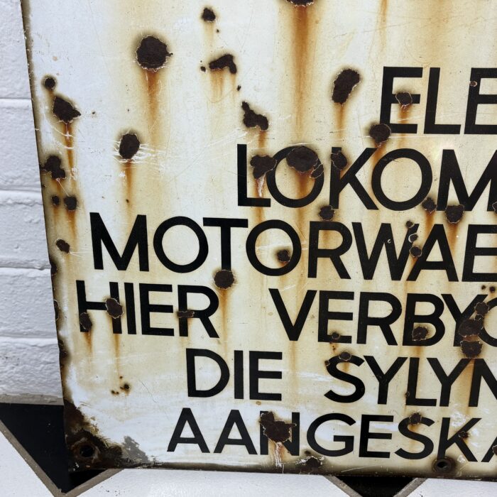 Large Vintage Locomotive Enamel Sign - Image 5