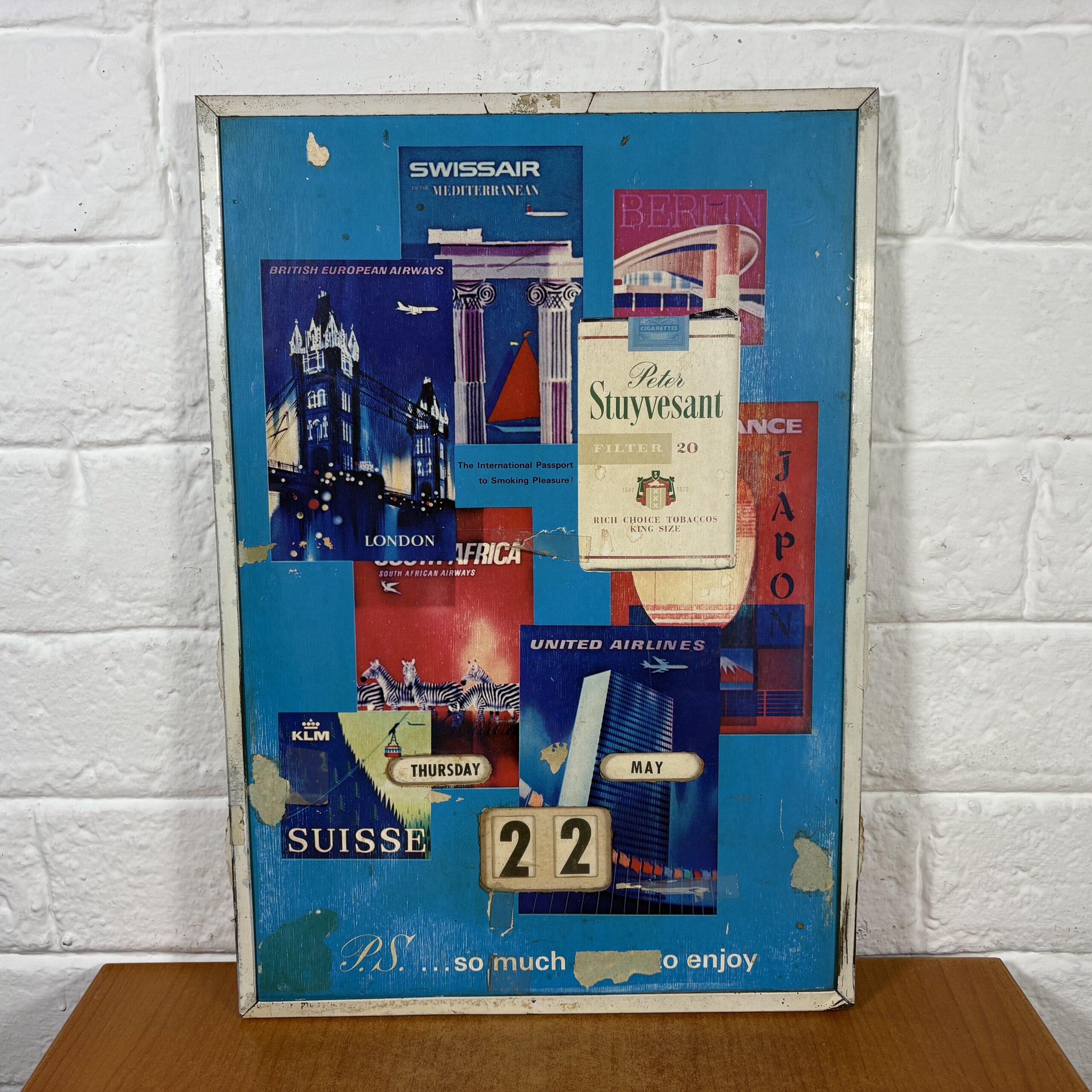 Vintage Peter Stuyvesant Cigarette Rotating Calendar Poster AuctionGiant