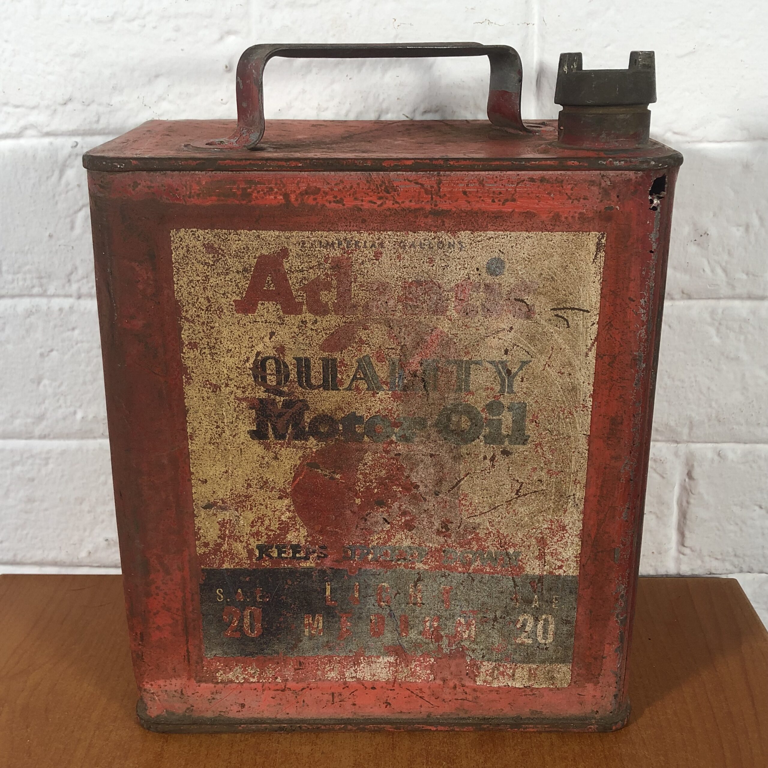 Vintage Atlantic Motor Oil Container