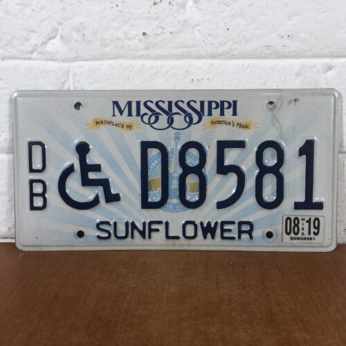 Vintage Mississippi USA Number Plate