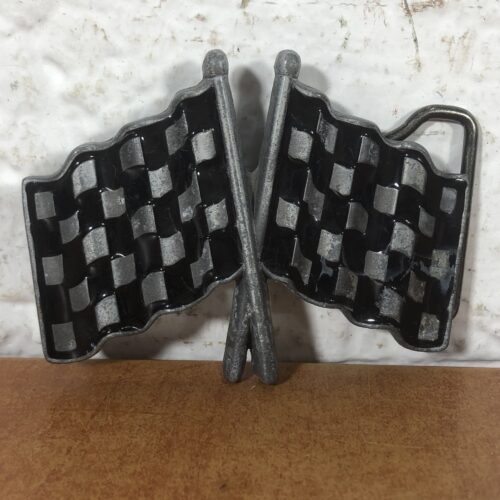 Vintage Racing Flag Belt Buckle
