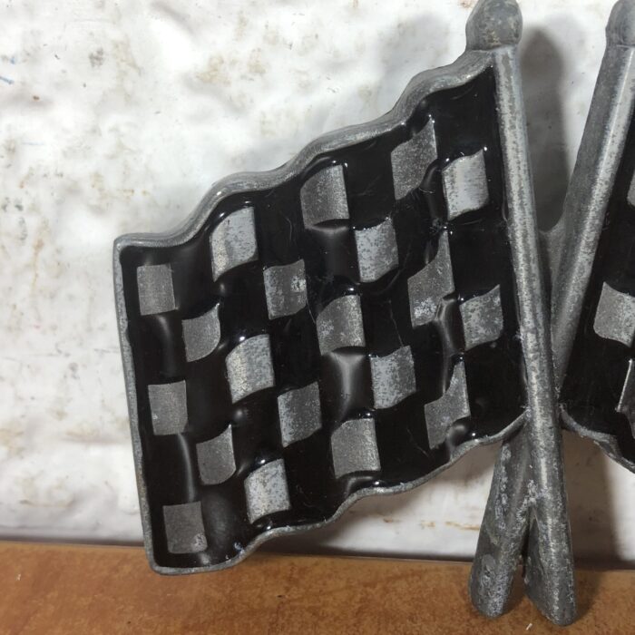 Vintage Racing Flag Belt Buckle - Image 2
