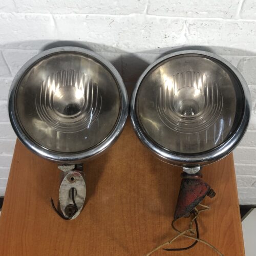Pair of Large Vintage Headlights
