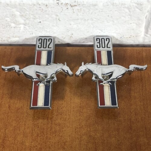 Vintage 1960s Ford Mustang 302 Fender Emblems