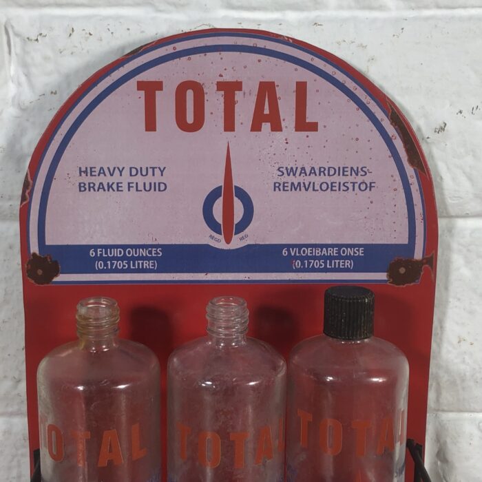Vintage Total Glass Bottles in Modern Display Stand - Image 2