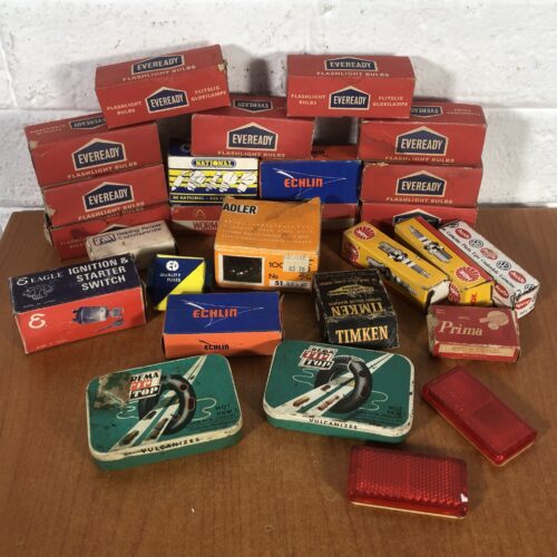 Vintage Automotive Flashlight Bulbs & Spark Plugs Collection