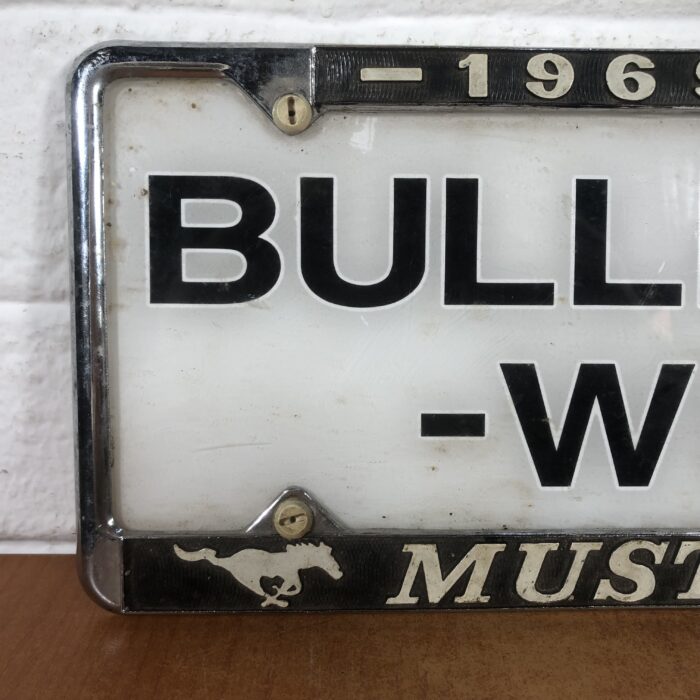 Vintage 1969 Ford Mustang Bullitt Number Plate with Frame - Image 2