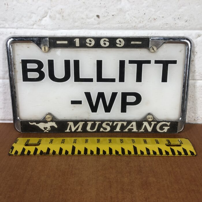 Vintage 1969 Ford Mustang Bullitt Number Plate with Frame - Image 7