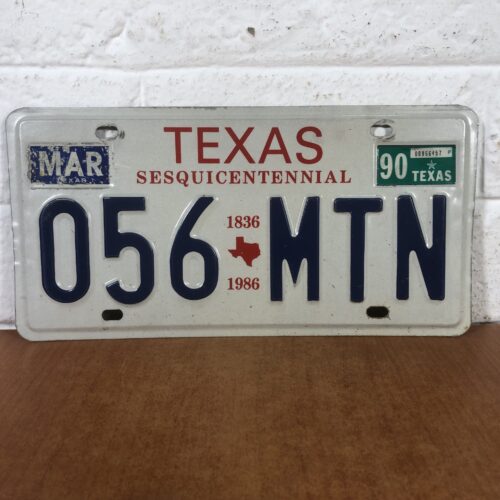 Vintage 1990s Texas USA Number Plate
