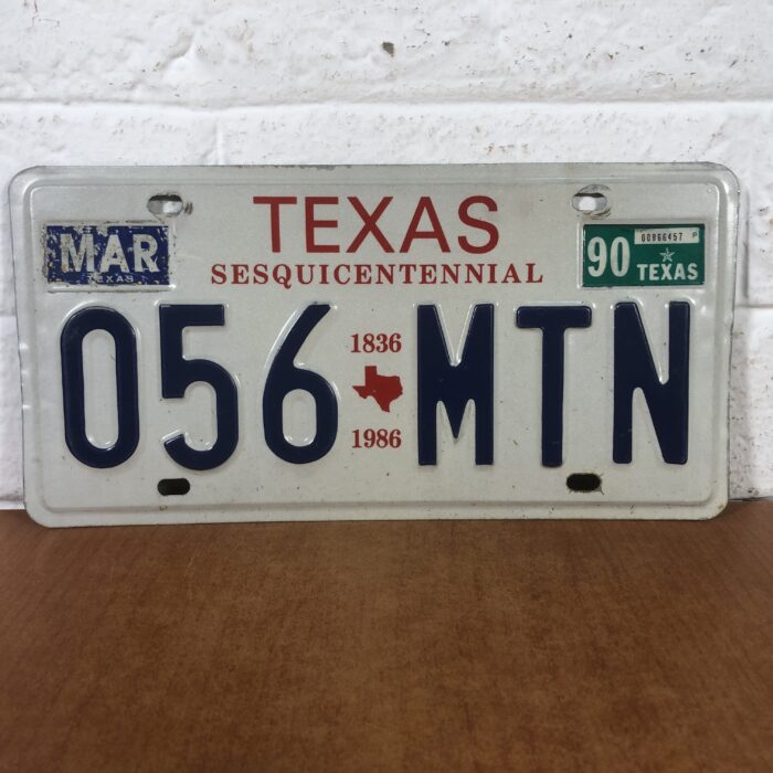 Vintage 1990s Texas USA Number Plate