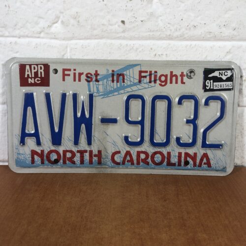 Vintage 1990s North Caroline USA Number Plate