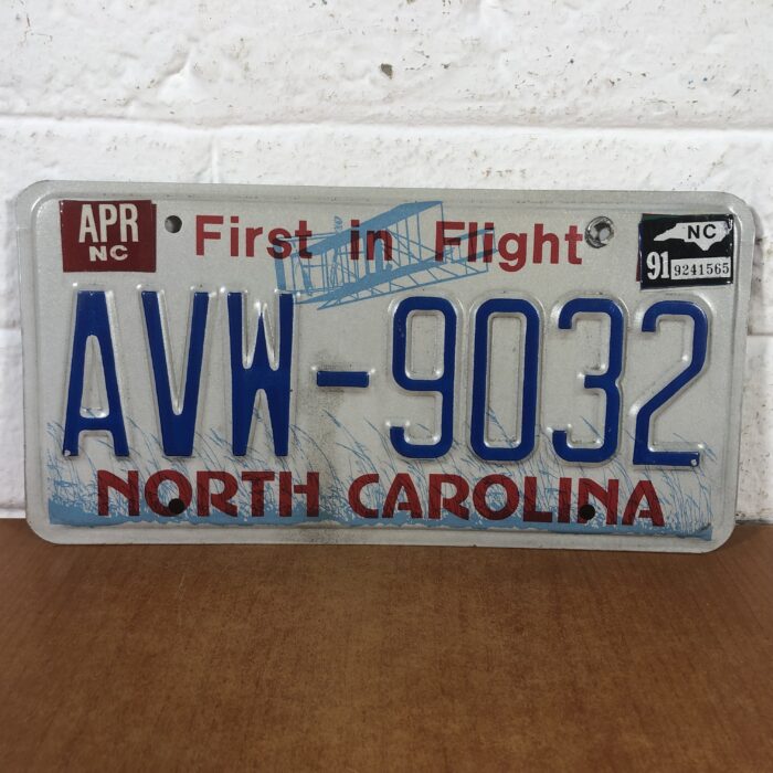 Vintage 1990s North Caroline USA Number Plate