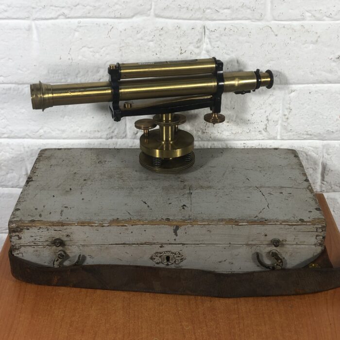 Vintage Brass Surveying Level in Case