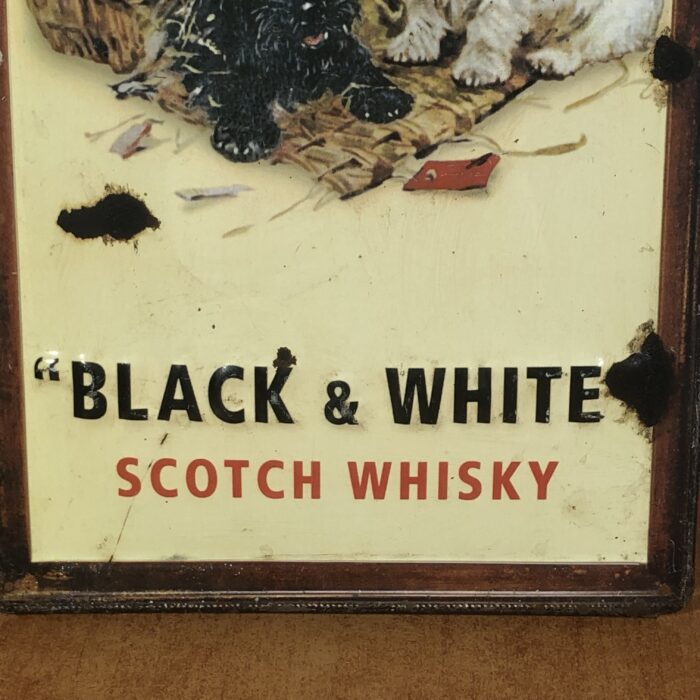 Vintage Embossed Black & White Scotch Whisky Sign - Image 3