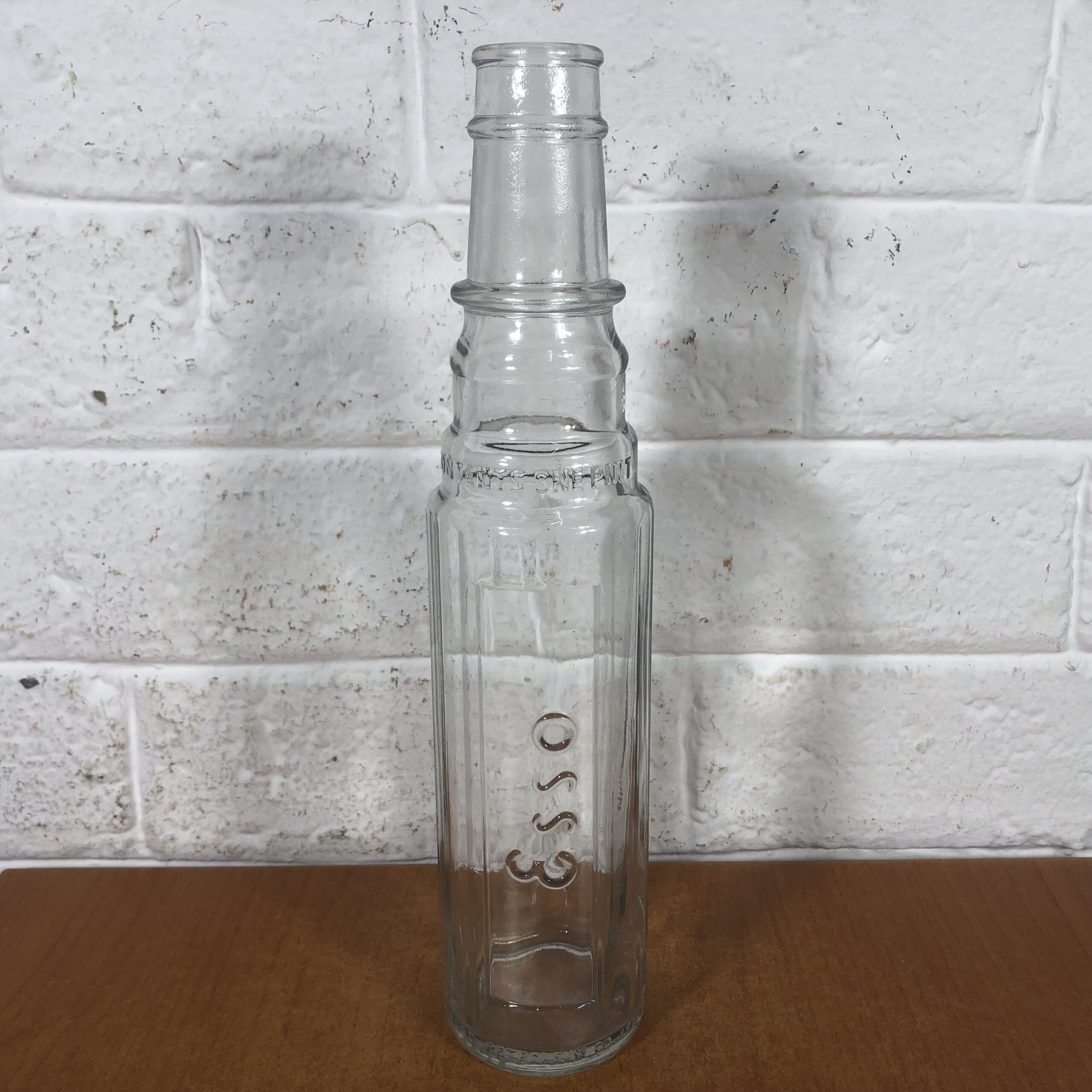 Vintage 1960s Esso Glass Bottle (One Pint) ~ Esso Petroleum Company Ltd.