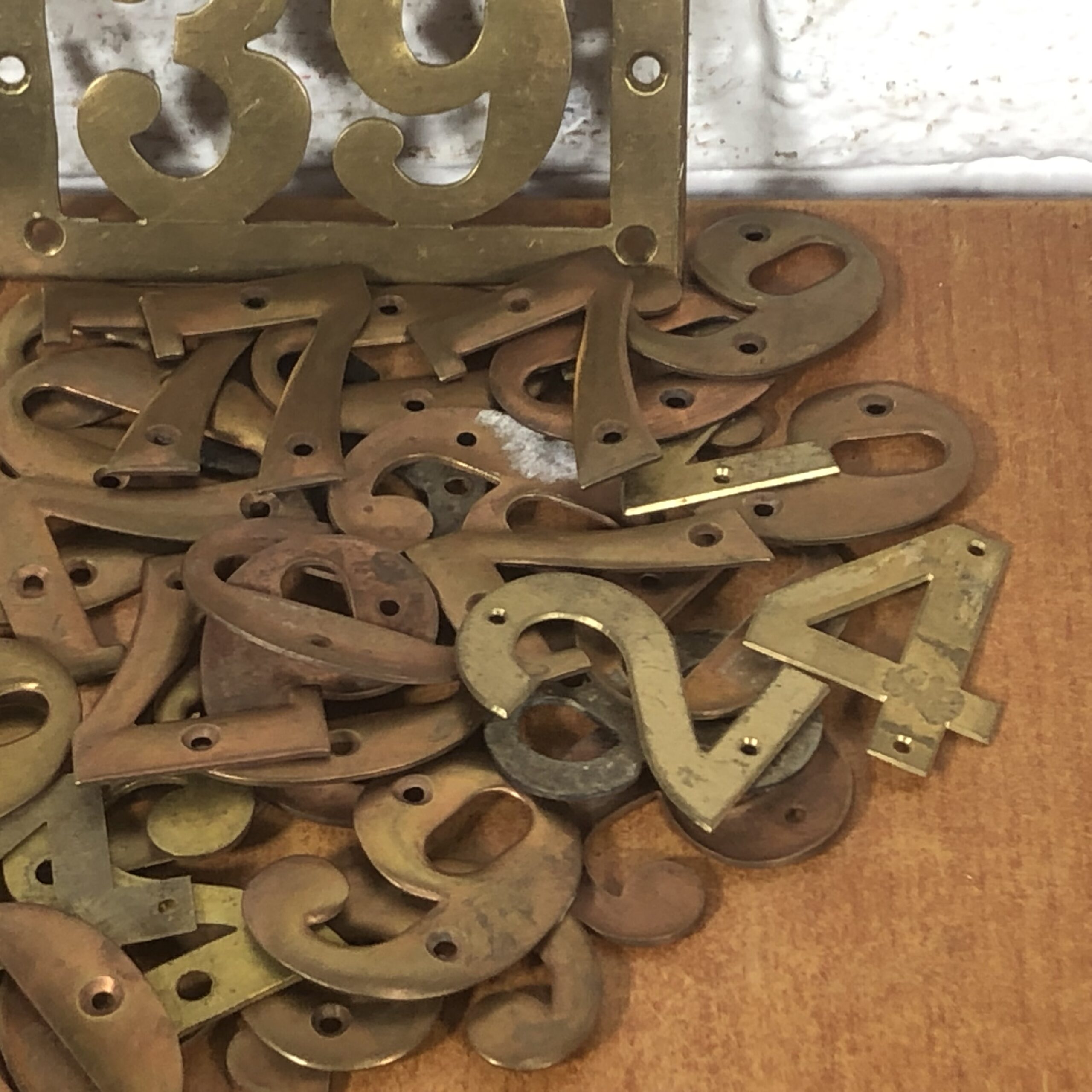 Collection of Vintage Brass House Number Signs - Image 6