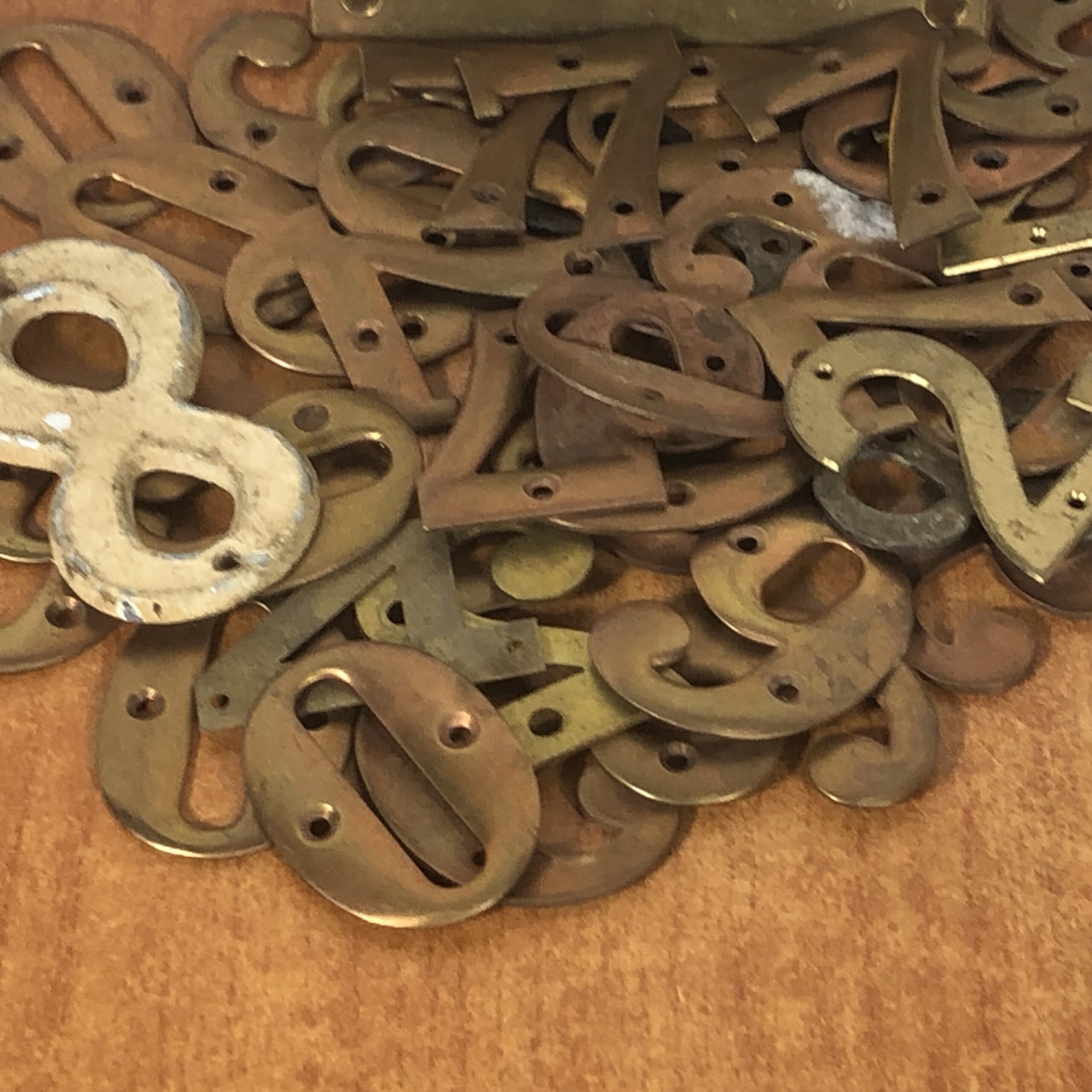 Collection of Vintage Brass House Number Signs - Image 4