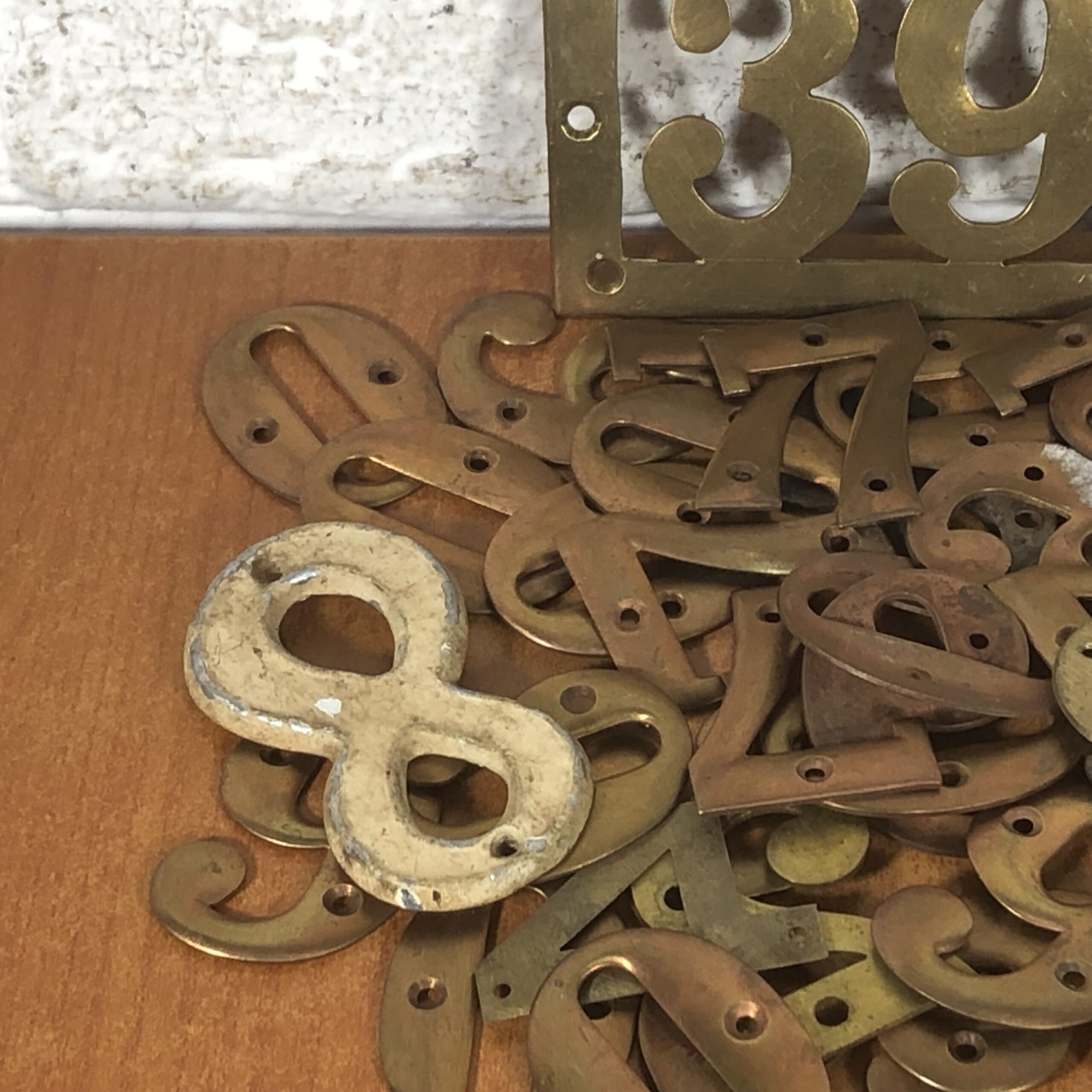 Collection of Vintage Brass House Number Signs - Image 3