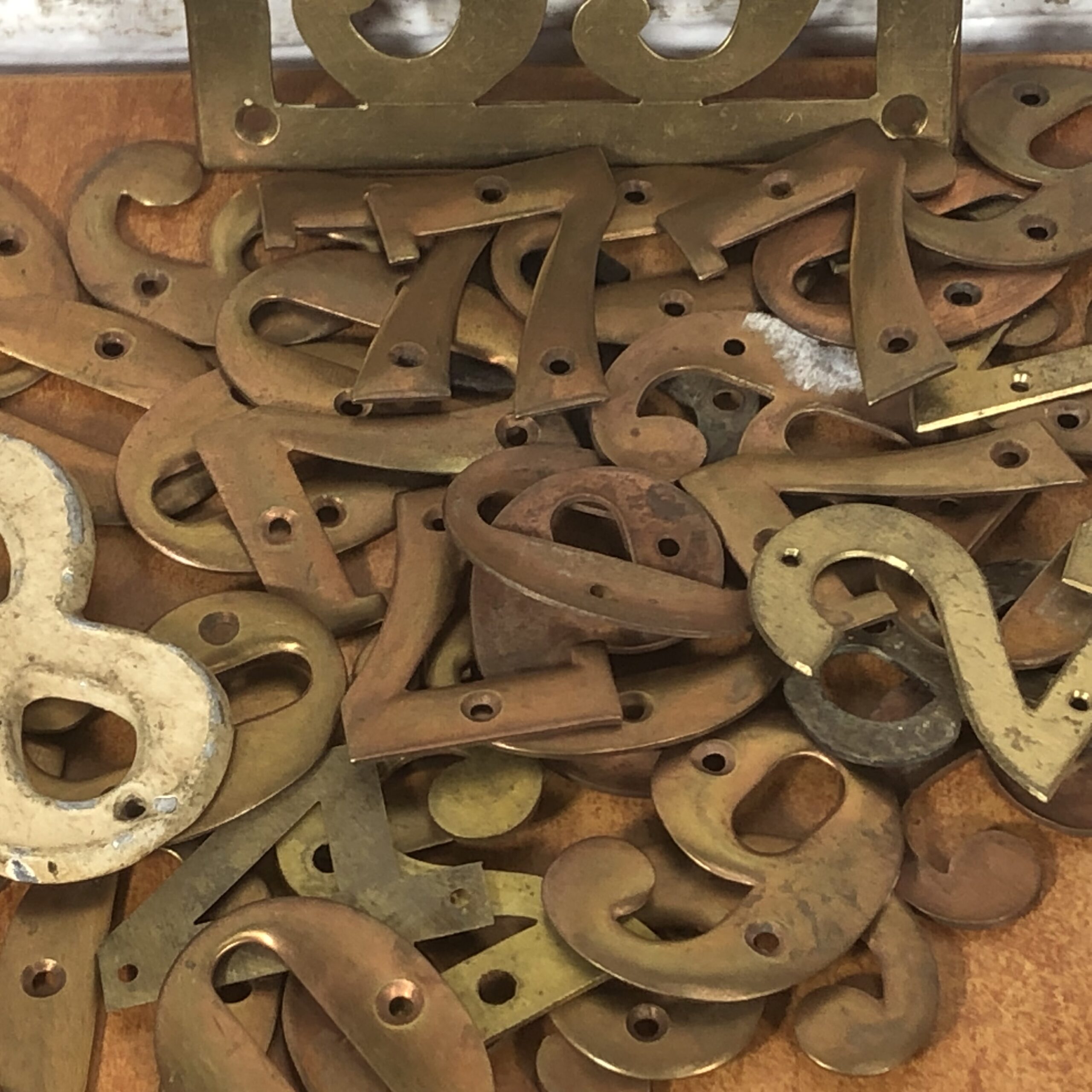 Collection of Vintage Brass House Number Signs - Image 5