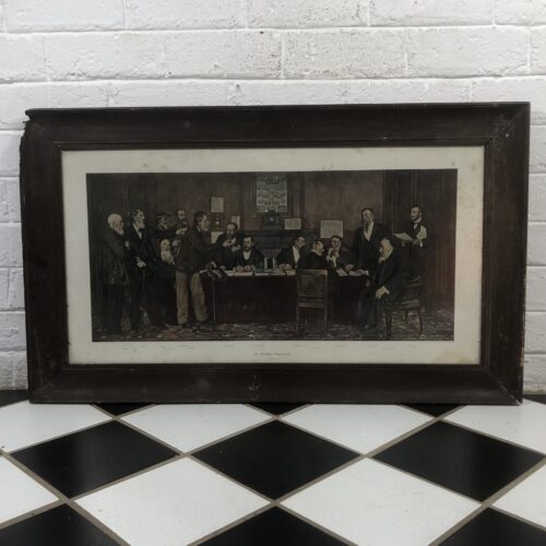 Large Framed Vintage Photolithograph of "The Boer Deputation" to President Paul Kruger