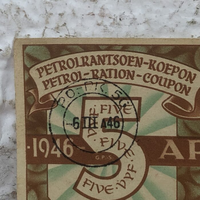 Vintage 1946 Five Gallon Petrol Coupon - Image 2