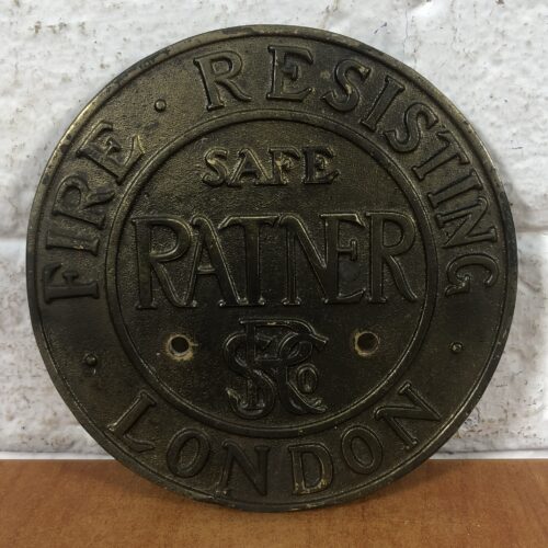 Vintage Brass Fire Resisting Safe Plaque