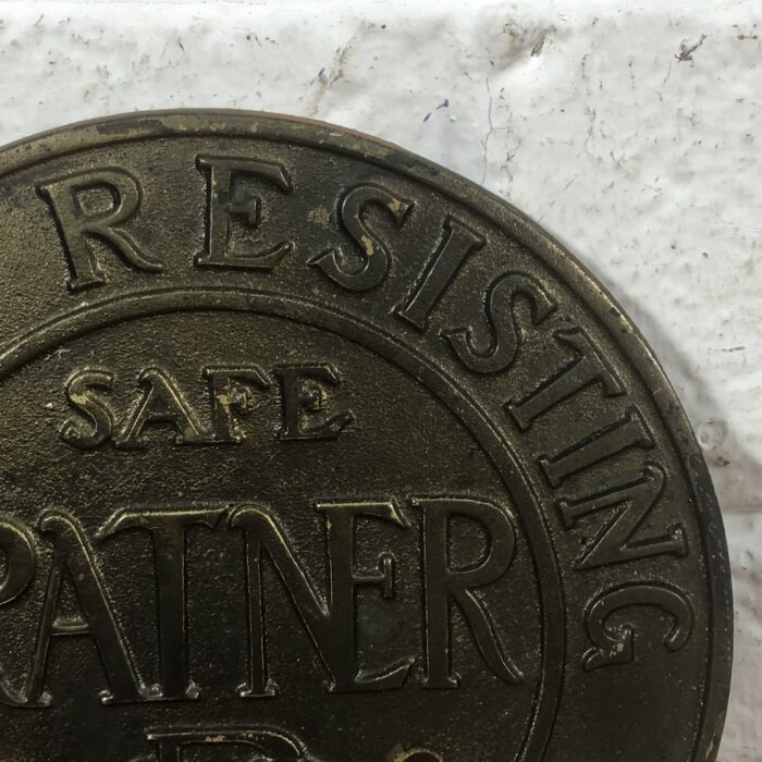 Vintage Brass Fire Resisting Safe Plaque - Image 3