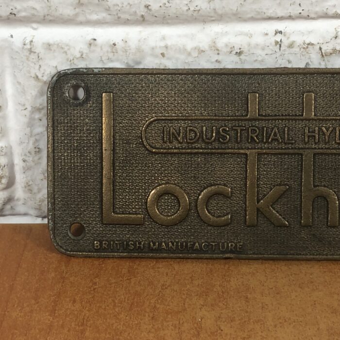 Vintage Brass 'Lockheed' Machine Name Plate - Image 2